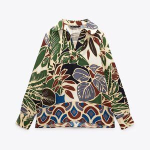 🆕 ZARA PRINTED SHIRT MULTICOLOURED | ZARA WOMEN